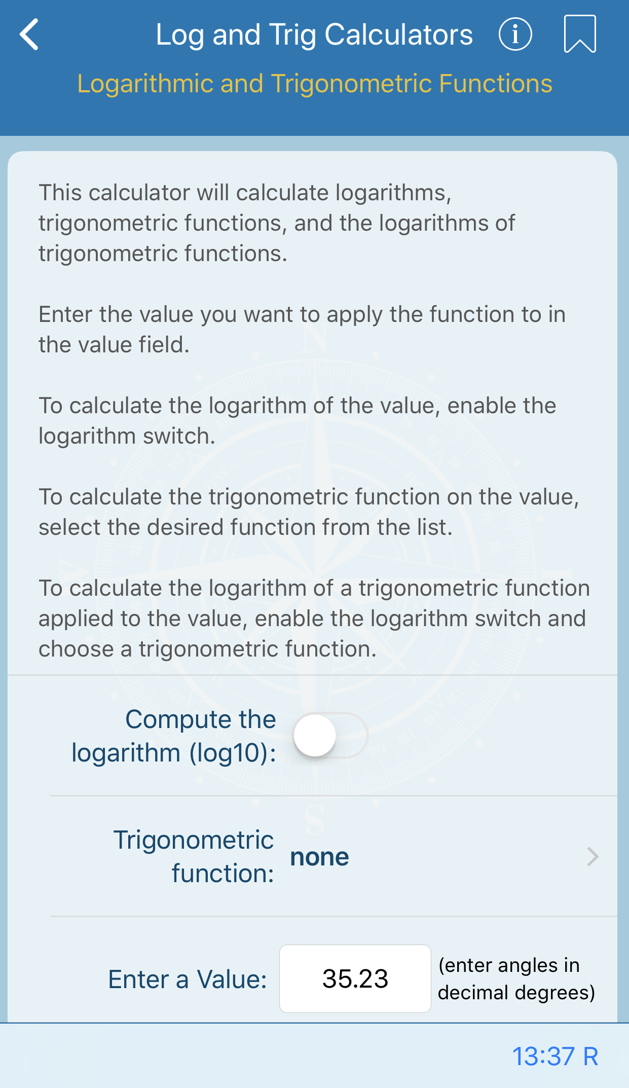 Log and Trig Calculators