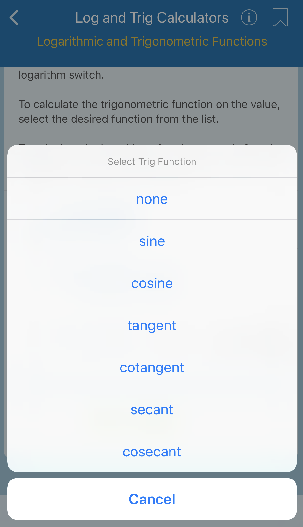 Log and Trig Calculators 2