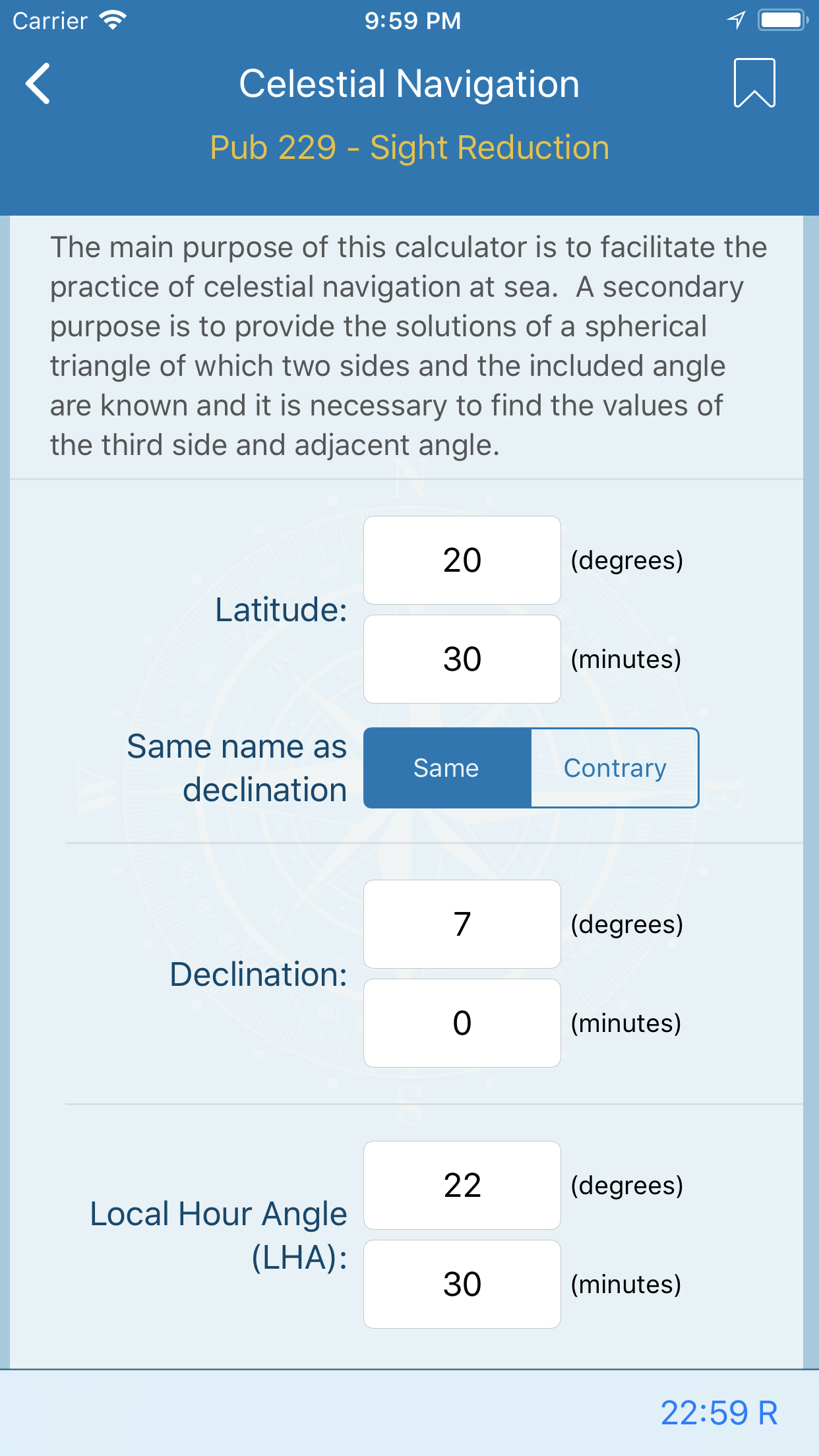 Pub 229 - Sight Reduction