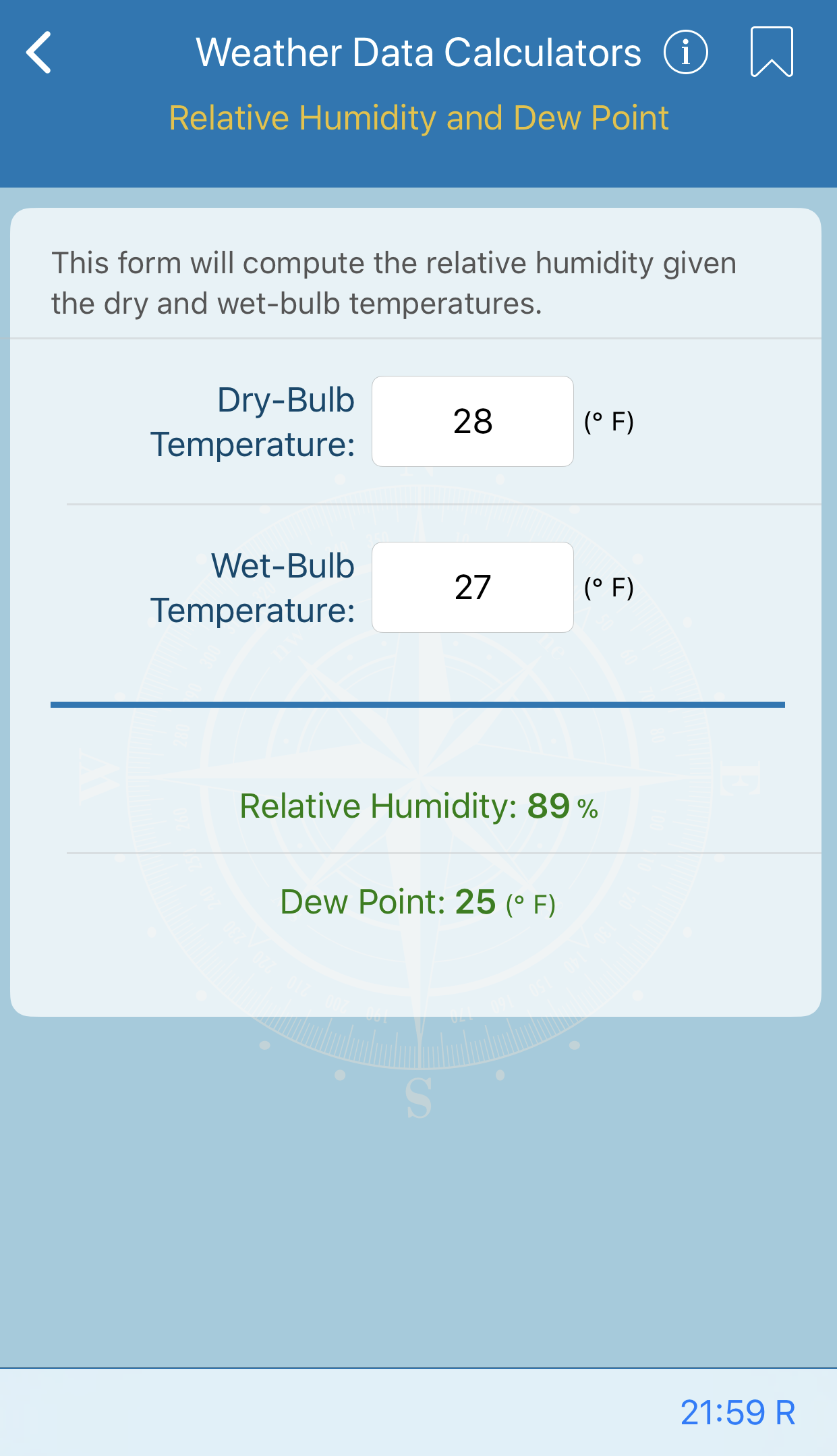 Relative Humidity and Dew Point